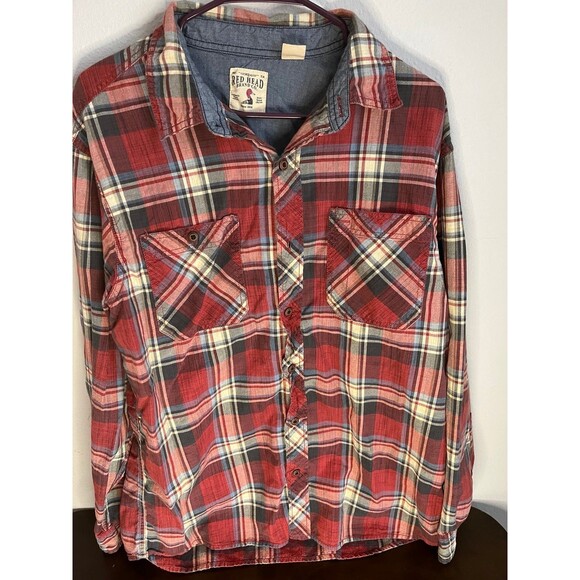 Men’s flannel button up, redhead - Picture 1 of 3